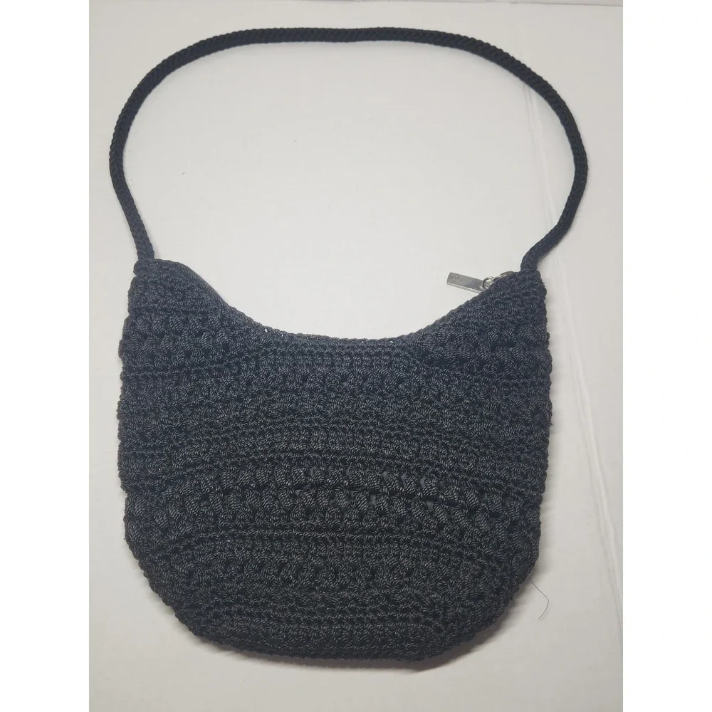 The‎ Sak Black Woven One Strap Crescent Purse